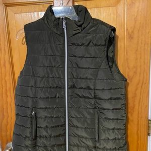 Olive puffer vest